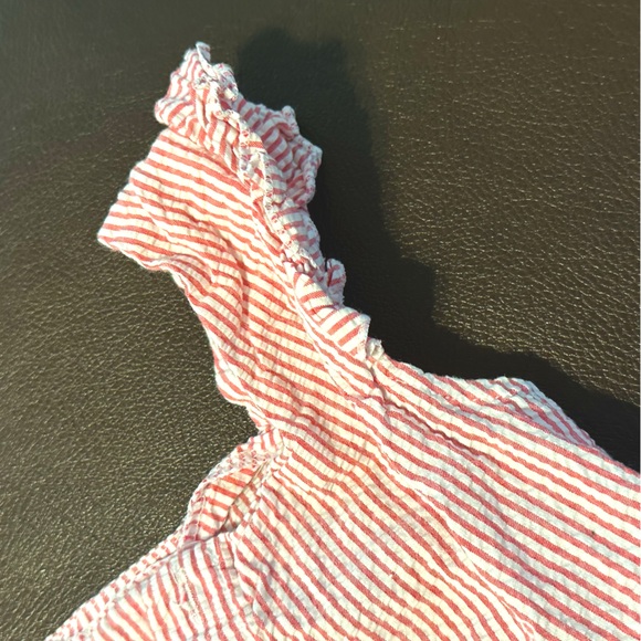 Toddler seersucker summer dress red white striped sizetagmissing readdescription - Picture 4 of 12